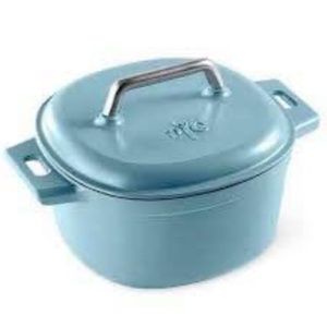 6-QT. (5.7-L) ENAMELED CAST IRON DUTCH OVEN, BLUE - NEW